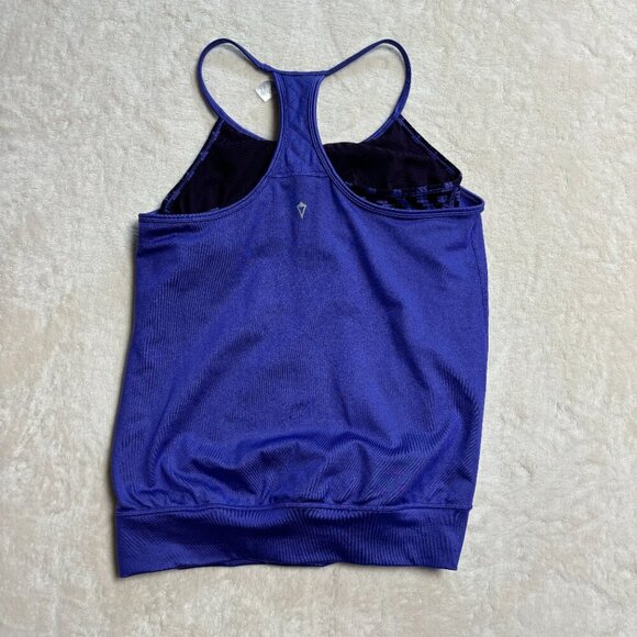 Ivivva Girls Double Dutch Racerback Tank Top Sz 14 Purple Built in bra Lululemon - Picture 5 of 10